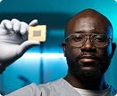 man with chip